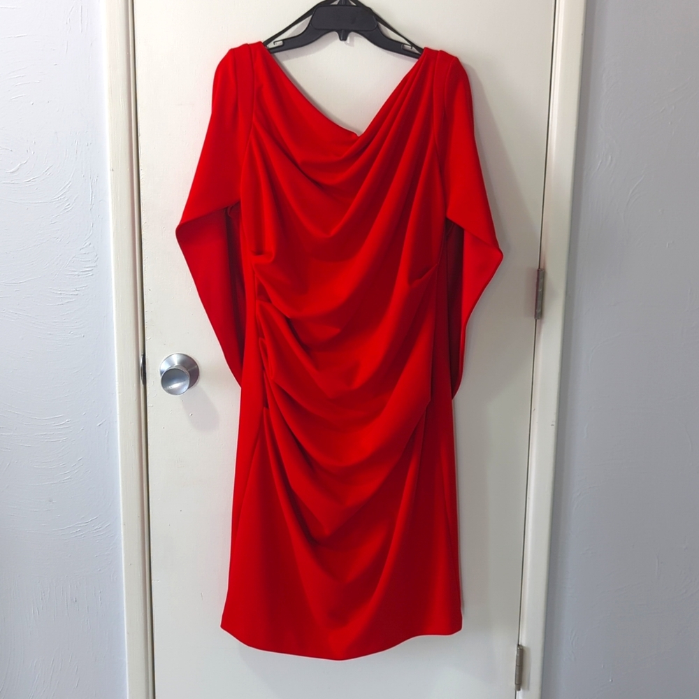 Betsy & Adam Red Jordan Cocktail Dress 16